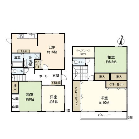 宝塚市売布1丁目【戸建】 間取図(平面図) 宝塚市売布1丁目【戸建】 間取図(平面図)