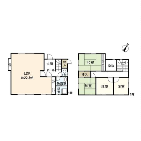 西宮市北六甲台1丁目【戸建】 間取図(平面図) 西宮市北六甲台1丁目【戸建】 間取図(平面図)