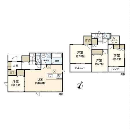 宝塚市安倉南4丁目3号棟【新築戸建】 間取図(平面図)
