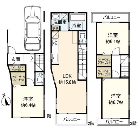 宝塚市仁川北2丁目【戸建】 間取図(平面図) 宝塚市仁川北2丁目【戸建】 間取図(平面図)