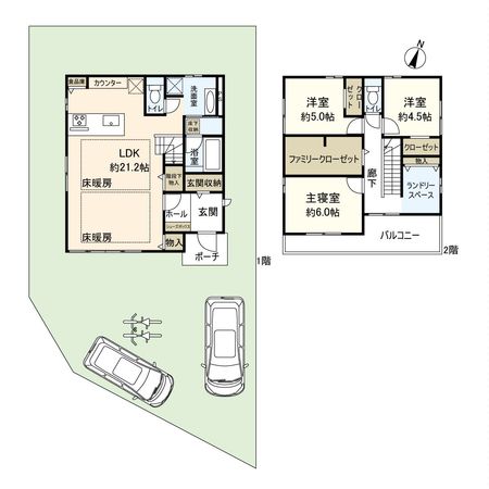 宝塚市千種4丁目【戸建】 間取図(平面図) 宝塚市千種4丁目【戸建】 間取図(平面図)