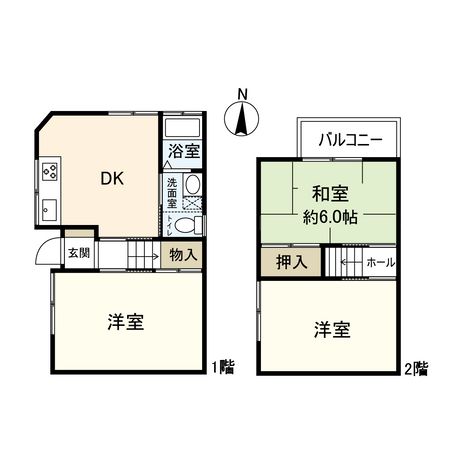 宝塚市御殿山2丁目【テラスハウス】 間取図(平面図) 宝塚市御殿山2丁目【テラスハウス】 間取図(平面図)