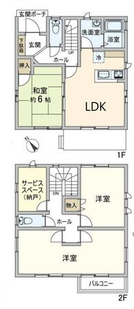 西宮市名塩山荘【戸建】 間取図(平面図) 西宮市名塩山荘【戸建】 間取図(平面図)