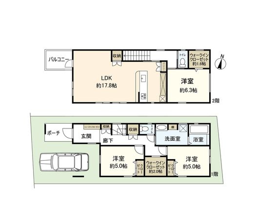 宝塚市山本野里2丁目 新築戸建 間取図(平面図)