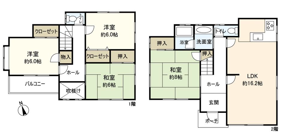 宝塚市清荒神4丁目【戸建】 間取図(平面図) 宝塚市清荒神4丁目【戸建】 間取図(平面図)