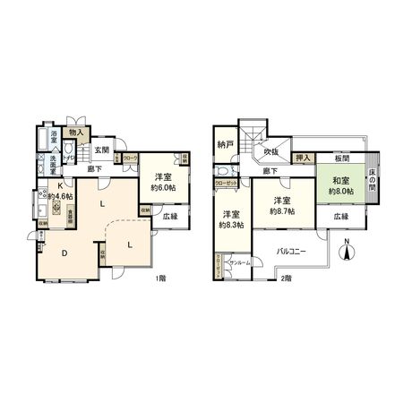 宝塚市中山桜台3丁目【戸建】 間取図(平面図) 宝塚市中山桜台3丁目【戸建】 間取図(平面図)