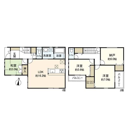 宝塚市安倉北1丁目 2号棟 新築戸建 間取図(平面図)