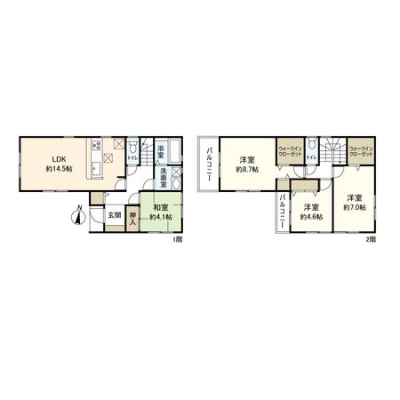宝塚市安倉北1丁目 5号棟 新築戸建 間取図(平面図)