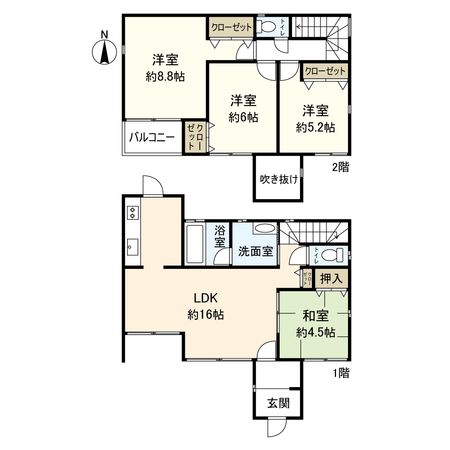 宝塚市中筋3丁目【戸建】 間取図(平面図) 宝塚市中筋3丁目【戸建】 間取図(平面図)