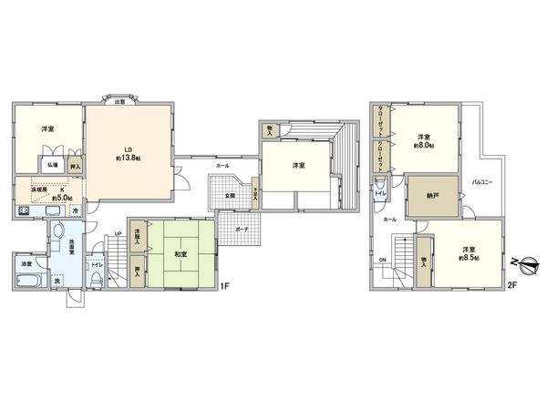西宮市北六甲台1丁目【戸建】 間取図(平面図) 西宮市北六甲台1丁目【戸建】 間取図(平面図)