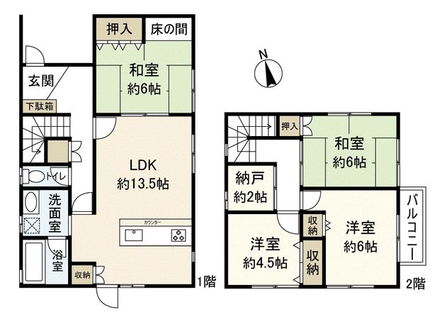 宝塚市逆瀬台6丁目【戸建】 間取図(平面図) 宝塚市逆瀬台6丁目【戸建】 間取図(平面図)
