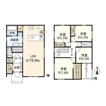 宝塚市宝梅2丁目【新築戸建2号地】 間取図(平面図)