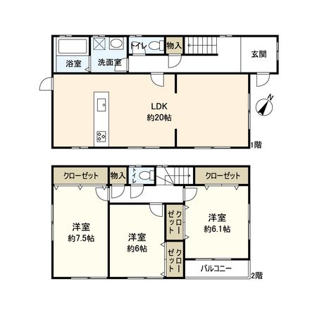 宝塚市星の荘【戸建】 間取図(平面図)