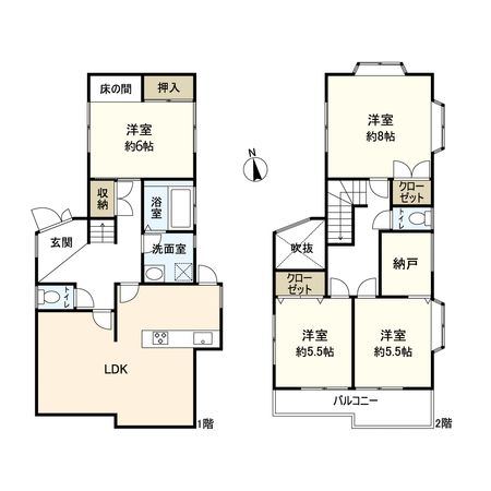 宝塚市今里町【戸建】 間取図(平面図) 宝塚市今里町【戸建】 間取図(平面図)