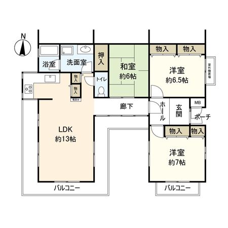 シェラビア東山台三番街 209号棟 間取図(平面図)