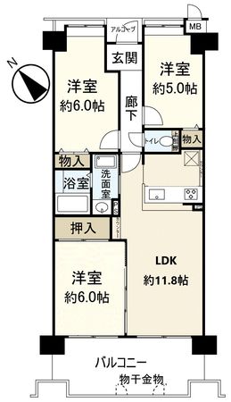 ラヴェニール宝塚中山台ドゥジェーム 間取図(平面図)