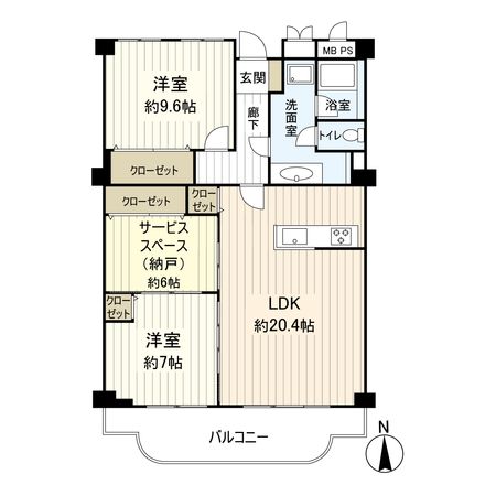 逆瀬川グリーンハイツ A棟 間取図(平面図)
