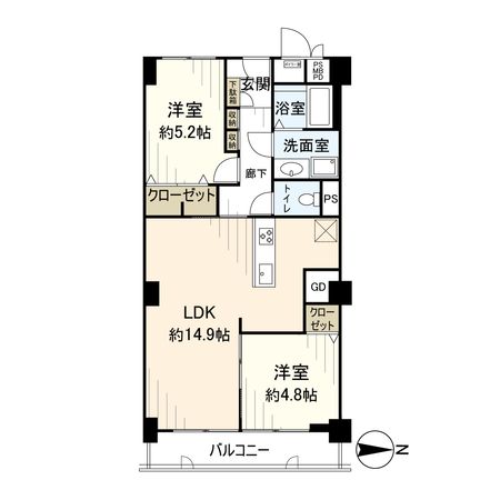 シティー逆瀬川 間取図(平面図) 間取図(平面図)