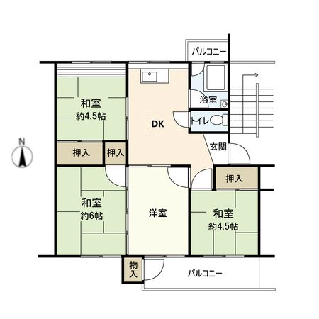 東仁川団地 四号棟 間取図(平面図) 間取図(平面図)