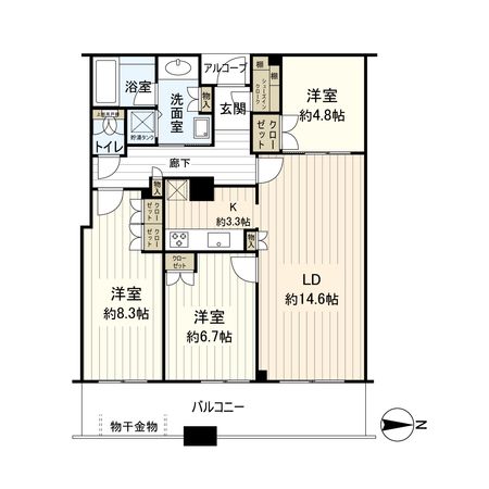 ジオタワー宝塚 WEST 間取図(平面図) ジオタワー宝塚 WEST 間取図(平面図)