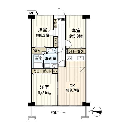 宝塚パークハイツ 間取図(平面図) 間取図(平面図)