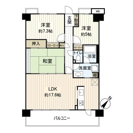 西宮名塩ウィンディヒルズ Ⅰ番館 間取図(平面図)