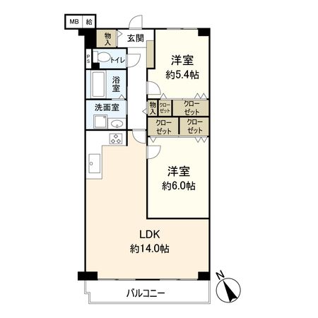ジャルダン宝塚中山台弐番館 A棟 間取図(平面図)