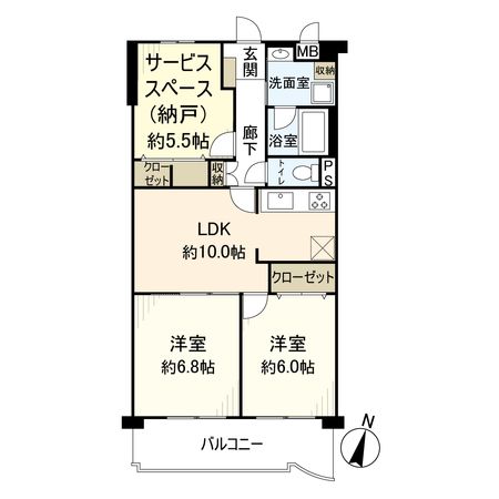 エンゼルハイム宝塚第5 間取図(平面図)