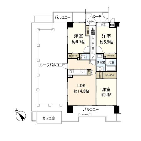 セントラル宝塚中山 間取図(平面図)