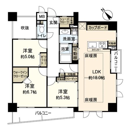 グラン・ブルー宝塚 間取図(平面図) 間取図(平面図)