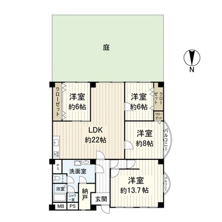 逆瀬川グリーンハイツ A棟 間取図(平面図) 間取図(平面図)