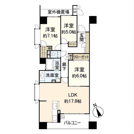 ライオンズマンション宝塚武庫川町 間取図(平面図)