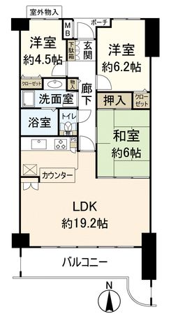 阪急逆瀬台アヴェルデ 3番館 間取図