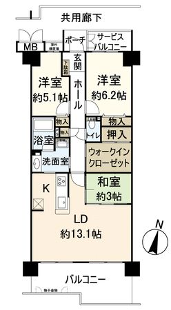 ラ・ビスタ宝塚 エスティオ二番館 間取図(平面図)