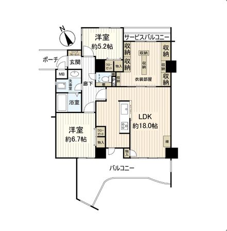 花のみち 2番館 間取図(平面図)