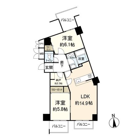 花のみち 1番館 間取図(平面図) 花のみち 1番館 間取図(平面図)