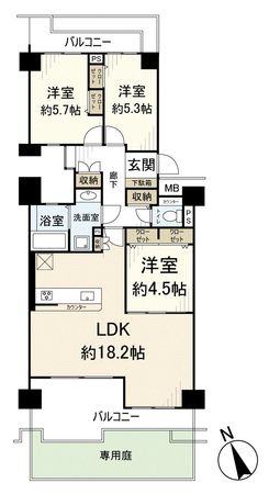 ロイヤルコート逆瀬川 間取図(平面図)