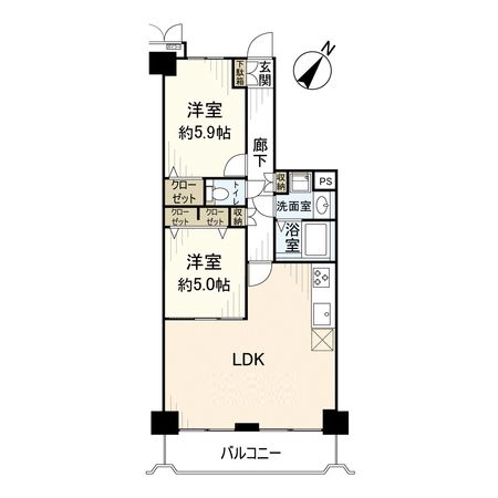 サニードゥエル宝塚 C棟 間取図(平面図) サニードゥエル宝塚 C棟 間取図(平面図)