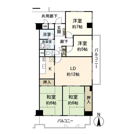 サンハイツ逆瀬川 A棟 間取図(平面図) サンハイツ逆瀬川 A棟 間取図(平面図)