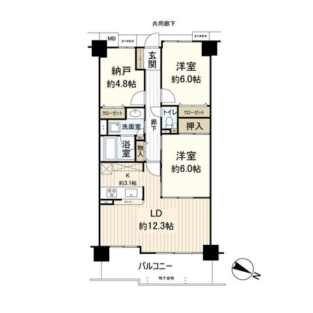 デリード宝塚リバービュー 間取図(平面図)