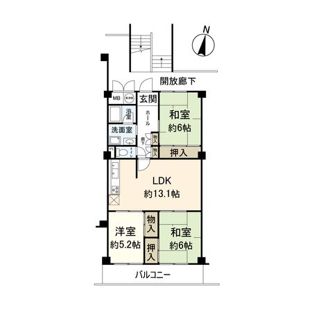 宝塚リッツハウス B棟 間取図(平面図) 宝塚リッツハウス B棟 間取図(平面図)