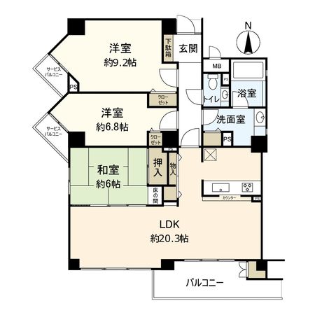 セントポリア仁川 間取図(平面図) セントポリア仁川 間取図(平面図)