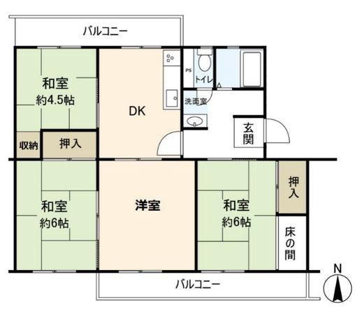 宝塚西山住宅 2号棟 間取図(平面図) 宝塚西山住宅 2号棟 間取図(平面図)