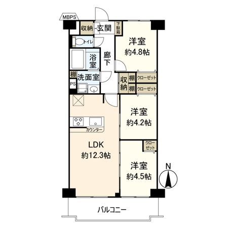 ファミリープラザ宝塚 B棟 間取図(平面図) ファミリープラザ宝塚 B棟 間取図(平面図)