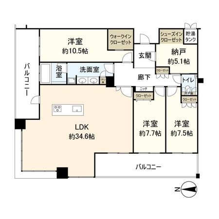 ジオタワー宝塚 WEST 間取図(平面図)