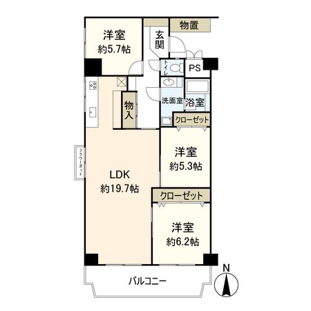 ローレルハイツ宝塚 1号棟 間取図(平面図) ローレルハイツ宝塚 1号棟 間取図(平面図)