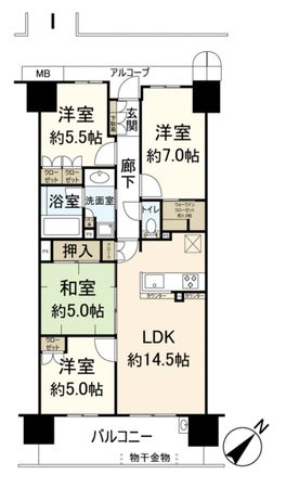 ウエリス宝塚 間取図(平面図) ウエリス宝塚 間取図(平面図)