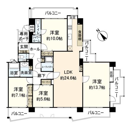 ヴィローゼ宝塚南口 間取図(平面図) ヴィローゼ宝塚南口 間取図(平面図)