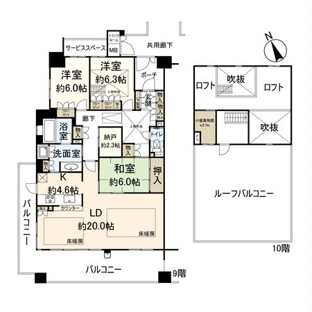 ジオグランデ宝塚山手台 センターコート 間取図(平面図) ジオグランデ宝塚山手台 センターコート 間取図(平面図)