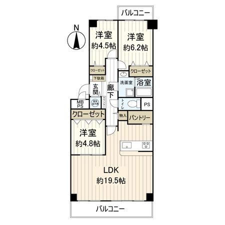 サンヴェール逆瀬川 2番館 間取図(平面図) サンヴェール逆瀬川 2番館 間取図(平面図)
